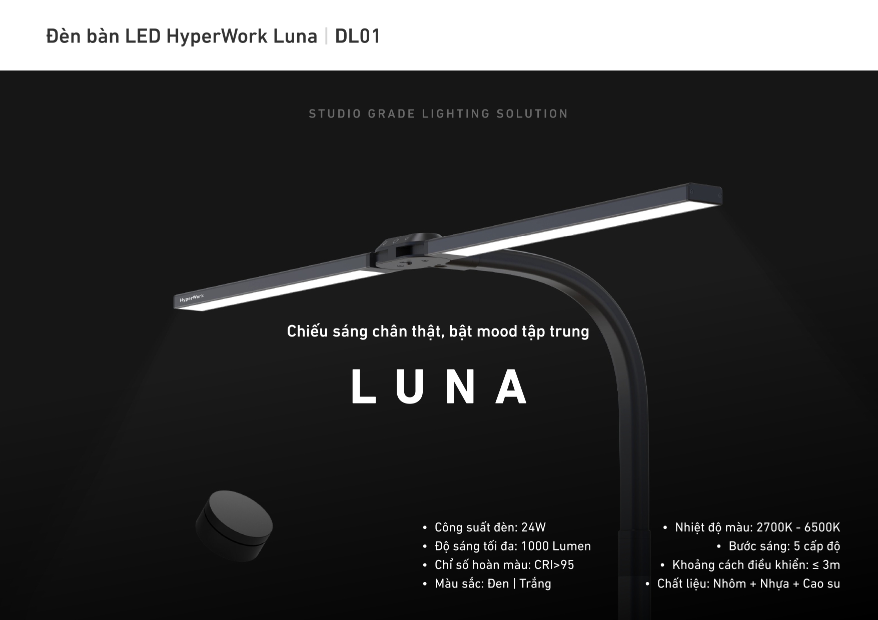 Giới thiệu đèn bàn Hyperwork Luna - Bàn Ghế Chơi Game
